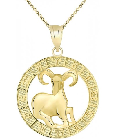 10k Yellow Gold Zodiac Pendant Necklace 16.0 Inches Aries $88.55 Necklaces