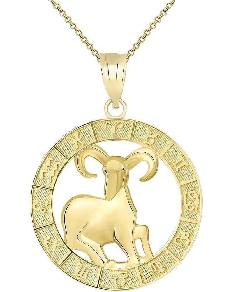 10k Yellow Gold Zodiac Pendant Necklace 16.0 Inches Aries $88.55 Necklaces