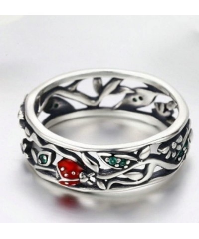 Sealinkea Hollow Ladybug Vine Leaf Ring Ring Classic Fashion Ladies Jewelry 11 $11.79 Rings