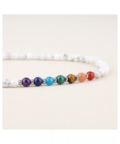 OM Crystal 7 Chakra Bracelet for Women Howlite 18.4 Centimeters $13.34 Bracelets