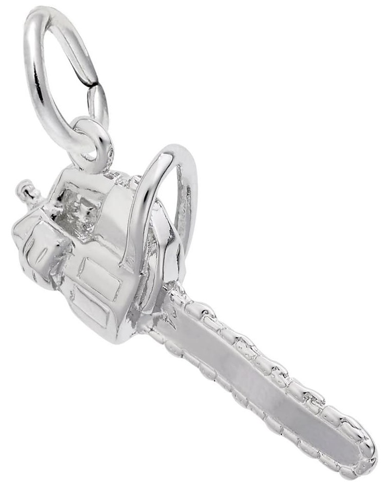 Chainsaw Charm, Charms for Bracelets and Necklaces White Gold $20.37 Bracelets