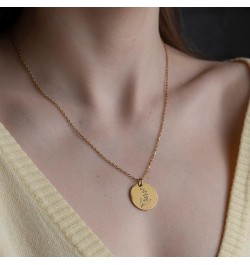 Birth Flower Necklace for Women - 18K Gold Plated Coin Pendant Necklace - Personalized Necklaces Month Flower - Gold Chain Da...