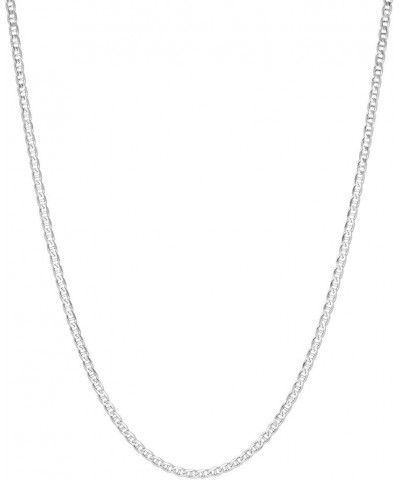 1.5mm .925 Sterling Silver flat Mariner Link Anchor Chain Necklace 18 $7.50 Necklaces