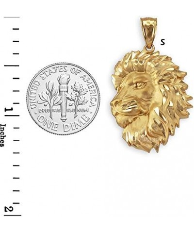 10K Yellow Gold Satin Lion Head Leo DC Pendant Necklace 18" Necklace $95.39 Necklaces