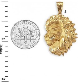 10K Yellow Gold Satin Lion Head Leo DC Pendant Necklace 18" Necklace $95.39 Necklaces