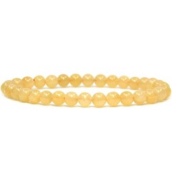 Gem Semi Precious Gemstone 6mm Round Beads Stretch Bracelet 7" Unisex Yellow Jade $7.14 Bracelets