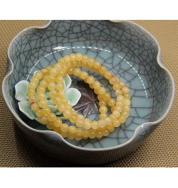 Gem Semi Precious Gemstone 6mm Round Beads Stretch Bracelet 7" Unisex Yellow Jade $7.14 Bracelets