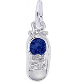 Baby Shoe Charm with Simulated Sapphire, Sterling Silver $20.80 Bracelets