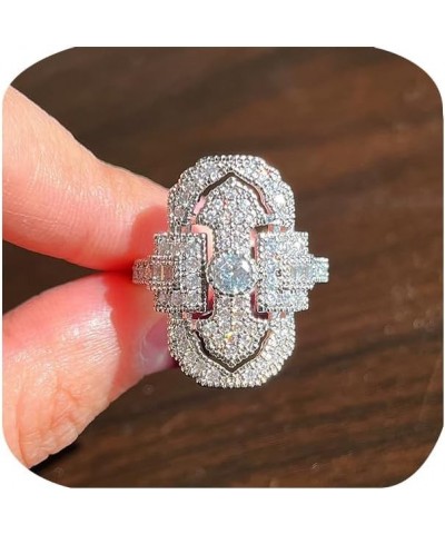 Art Deco Rings for Women Filigree Pave CZ Wide Armor Full Finger Statement Ring Cubic Zirconia Vintage Gemstone Ring 925 Ster...