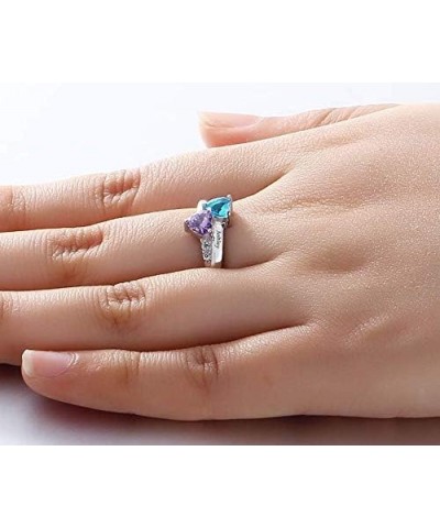 Sterling Silver Personalized Birthstone ring customized engraving fine jewelry for women mothers ring $42.36 Others