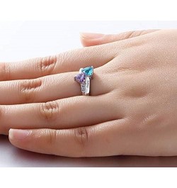 Sterling Silver Personalized Birthstone ring customized engraving fine jewelry for women mothers ring $42.36 Others