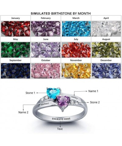 Sterling Silver Personalized Birthstone ring customized engraving fine jewelry for women mothers ring $42.36 Others