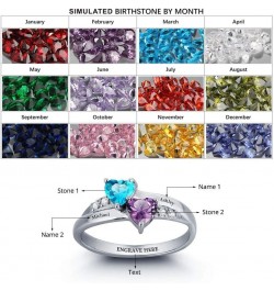 Sterling Silver Personalized Birthstone ring customized engraving fine jewelry for women mothers ring $42.36 Others