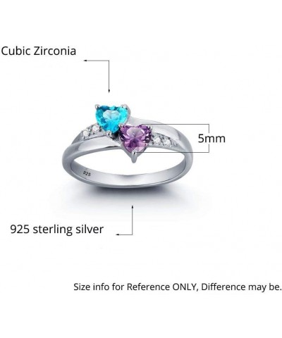 Sterling Silver Personalized Birthstone ring customized engraving fine jewelry for women mothers ring $42.36 Others