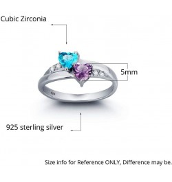 Sterling Silver Personalized Birthstone ring customized engraving fine jewelry for women mothers ring $42.36 Others