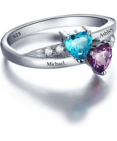 Sterling Silver Personalized Birthstone ring customized engraving fine jewelry for women mothers ring $42.36 Others