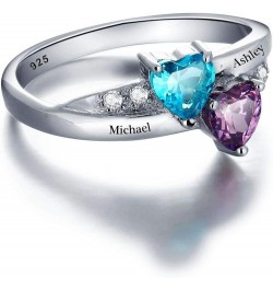 Sterling Silver Personalized Birthstone ring customized engraving fine jewelry for women mothers ring $42.36 Others