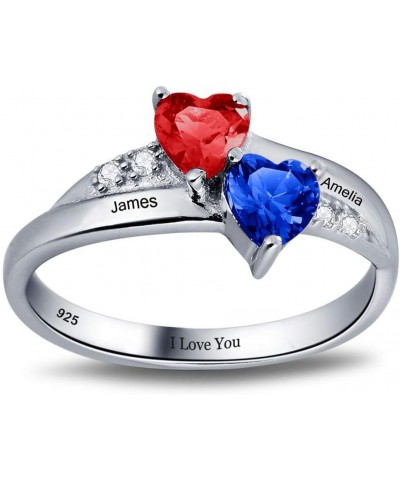 Sterling Silver Personalized Birthstone ring customized engraving fine jewelry for women mothers ring $42.36 Others