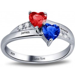 Sterling Silver Personalized Birthstone ring customized engraving fine jewelry for women mothers ring $42.36 Others