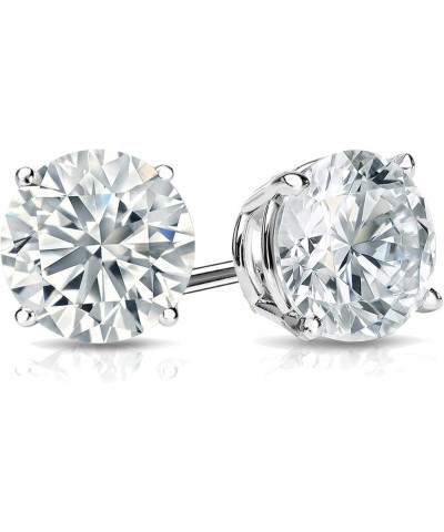 IGI Certified 1 to 8 Carat Lab Grown Diamond Round Stud Earrings for Women in 14k and 18k White or Yellow Gold and Platinum (...