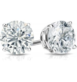 IGI Certified 1 to 8 Carat Lab Grown Diamond Round Stud Earrings for Women in 14k and 18k White or Yellow Gold and Platinum (...