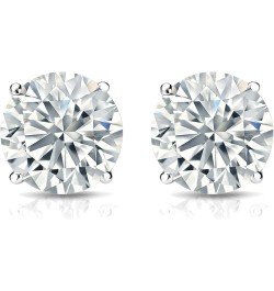 IGI Certified 1 to 8 Carat Lab Grown Diamond Round Stud Earrings for Women in 14k and 18k White or Yellow Gold and Platinum (...