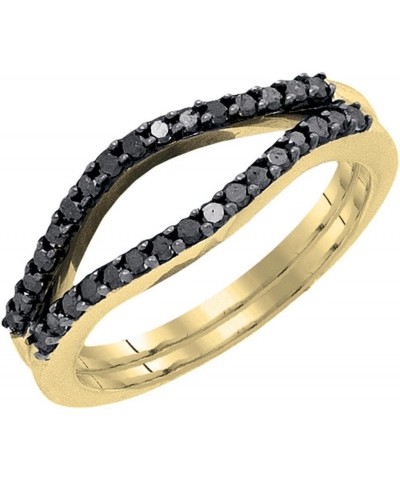 0.35 Carat Round Black Diamond Anniversary Enhancer Guard Wedding Band for Ladies in 10K Gold 7 Yellow Gold $147.45 Others