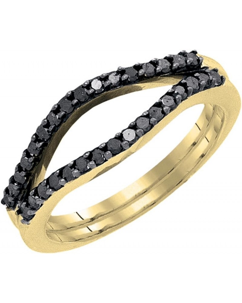 0.35 Carat Round Black Diamond Anniversary Enhancer Guard Wedding Band for Ladies in 10K Gold 7 Yellow Gold $147.45 Others