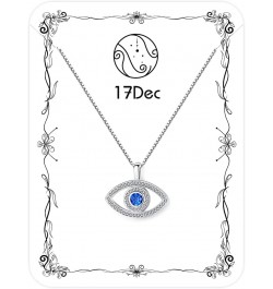 Evil Eye Necklace Cute Dainty Set Zirconia Colored Evil Eye Handmade Everyday Necklace for Women Minimalist Jewelry A(Silver ...