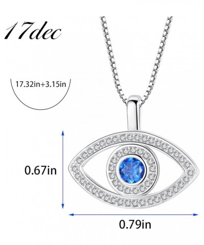 Evil Eye Necklace Cute Dainty Set Zirconia Colored Evil Eye Handmade Everyday Necklace for Women Minimalist Jewelry A(Silver ...