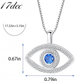 Evil Eye Necklace Cute Dainty Set Zirconia Colored Evil Eye Handmade Everyday Necklace for Women Minimalist Jewelry A(Silver ...