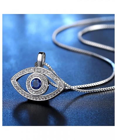 Evil Eye Necklace Cute Dainty Set Zirconia Colored Evil Eye Handmade Everyday Necklace for Women Minimalist Jewelry A(Silver ...