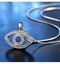 Evil Eye Necklace Cute Dainty Set Zirconia Colored Evil Eye Handmade Everyday Necklace for Women Minimalist Jewelry A(Silver ...