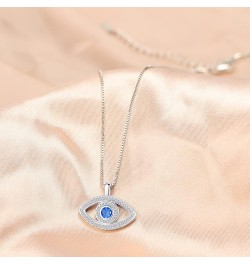 Evil Eye Necklace Cute Dainty Set Zirconia Colored Evil Eye Handmade Everyday Necklace for Women Minimalist Jewelry A(Silver ...