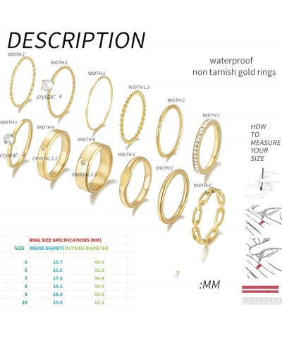 12-22 Pcs Gold Knuckle Ring Set for Women, Dainty Cubic Zircon Simple Thumb Stackable Rings Non Tarnish For Women Teen Girls ...