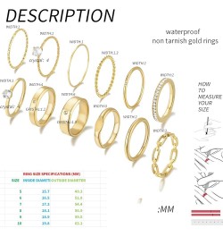 12-22 Pcs Gold Knuckle Ring Set for Women, Dainty Cubic Zircon Simple Thumb Stackable Rings Non Tarnish For Women Teen Girls ...