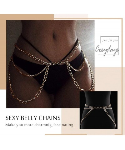 Punk Harness Belly Chain Gold Beach Body Chain Summer Chain Bikini Waist Sexy Party Body Chain Jewelry for Women and Girls Go...