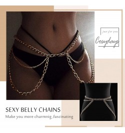 Punk Harness Belly Chain Gold Beach Body Chain Summer Chain Bikini Waist Sexy Party Body Chain Jewelry for Women and Girls Go...