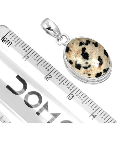 925 Sterling Silver Handmade Pendant for Women 12x16 Oval Gemstone Fashion Jewelry for Gift (99541_P) Dalmatian $23.09 Pendants