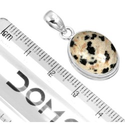 925 Sterling Silver Handmade Pendant for Women 12x16 Oval Gemstone Fashion Jewelry for Gift (99541_P) Dalmatian $23.09 Pendants