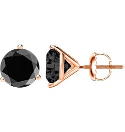 1/2-10 Carat Total Weight Black Diamond Stud Earrings 3 Prong Screw Back Rose Gold 0.75 carats $113.76 Earrings