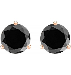 1/2-10 Carat Total Weight Black Diamond Stud Earrings 3 Prong Screw Back Rose Gold 0.75 carats $113.76 Earrings