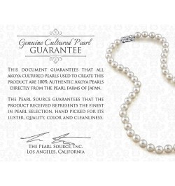 14K Gold Round Genuine White Japanese Akoya Saltwater Cultured Pearl Tincup Necklace for Women 20.0 Inches 7.0-7.5mm $186.48 ...