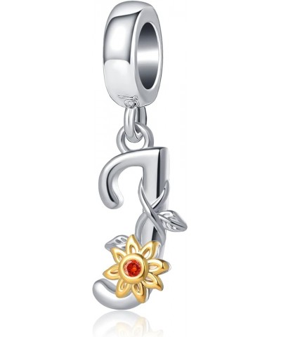 Initial A to Z Sunflower Charm You are My Sunshine Letter Pendant Bead for Pandora Bracelet Necklace J $8.84 Bracelets