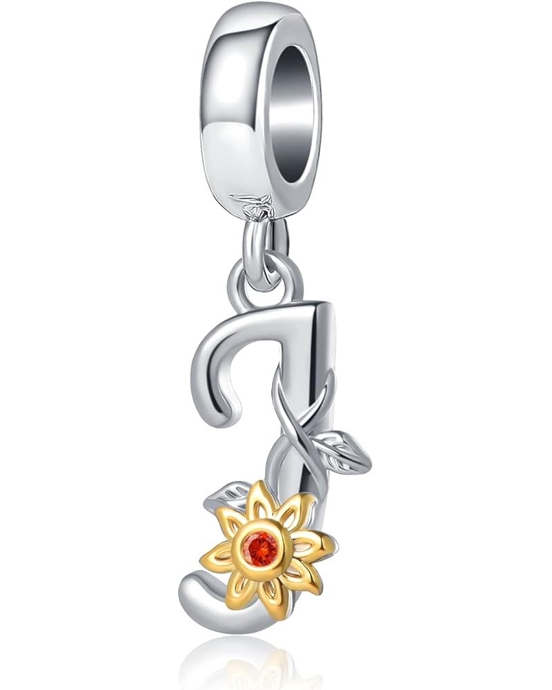 Initial A to Z Sunflower Charm You are My Sunshine Letter Pendant Bead for Pandora Bracelet Necklace J $8.84 Bracelets