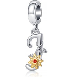 Initial A to Z Sunflower Charm You are My Sunshine Letter Pendant Bead for Pandora Bracelet Necklace J $8.84 Bracelets