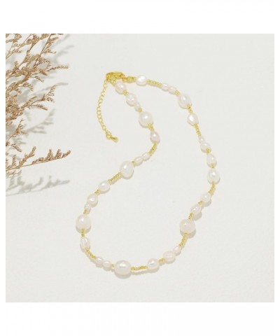 Handmade Freshwater Pearl 18K Gold Plated Brass Beaded Necklace - Holiday, Party, Summer Beach Choker Accessories Set $15.40 ...