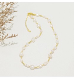 Handmade Freshwater Pearl 18K Gold Plated Brass Beaded Necklace - Holiday, Party, Summer Beach Choker Accessories Set $15.40 ...