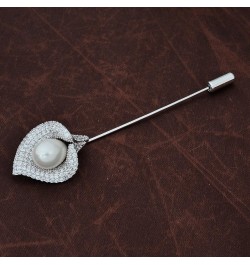 Women Crystal Rhinestone Calla Lily Floral Boutonniere Lapel Stick Pin Brooch Cardigan Scarf Tie Pin Pearl Flower Breastpin W...