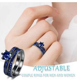 Jewelry Ring for Women 2PC Stackable Rings for Women - 925 Sterling Silver Engagement Knuckle Wedding Promise Rings Gifts Blu...